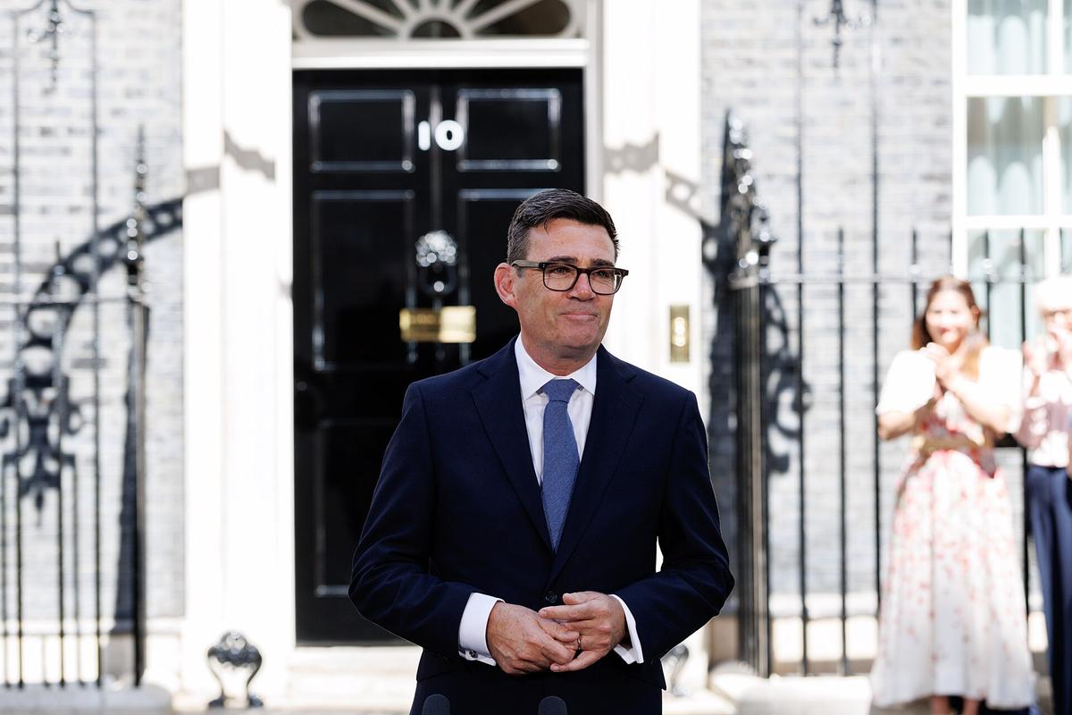 Prime Minister Andy Burnham arrives at 10 Downing Street